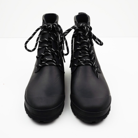 New MADEWELL The Lace-Up Lugsole Rain Boot in Black - Picture 4 of 6